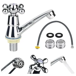 Wasserhahn Bad Single Kaltwasserhahn Waschbecke Moderne Waschtischarmatur Chrom Badarmaturen Waschbecken Kaltwasser Armatur Waschbecken Mit 60cm Anschlussschlauch Armatur