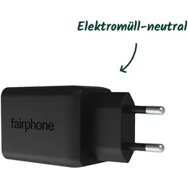 Fairphone Dual USB-C + USB Schnellladegerät 65W Schwarz