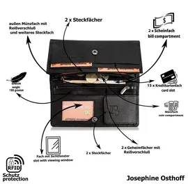Josephine Osthoff Handtaschen-Manufaktur Josephine Osthoff Geldbörse Damen Portemonnaie schwarz