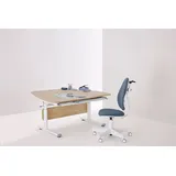 PAIDI Kinderschreibtisch DIEGO CURVED GT, Schülerschreibtisch, ergonomisch, mitwachsend, stufenlos höhenverstellbar, geteilte Tischplatte neigbar beige