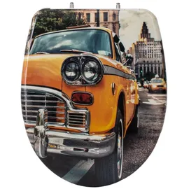 Primaster WC-Sitz mit Absenkautomatik Vintage Taxi Weiß