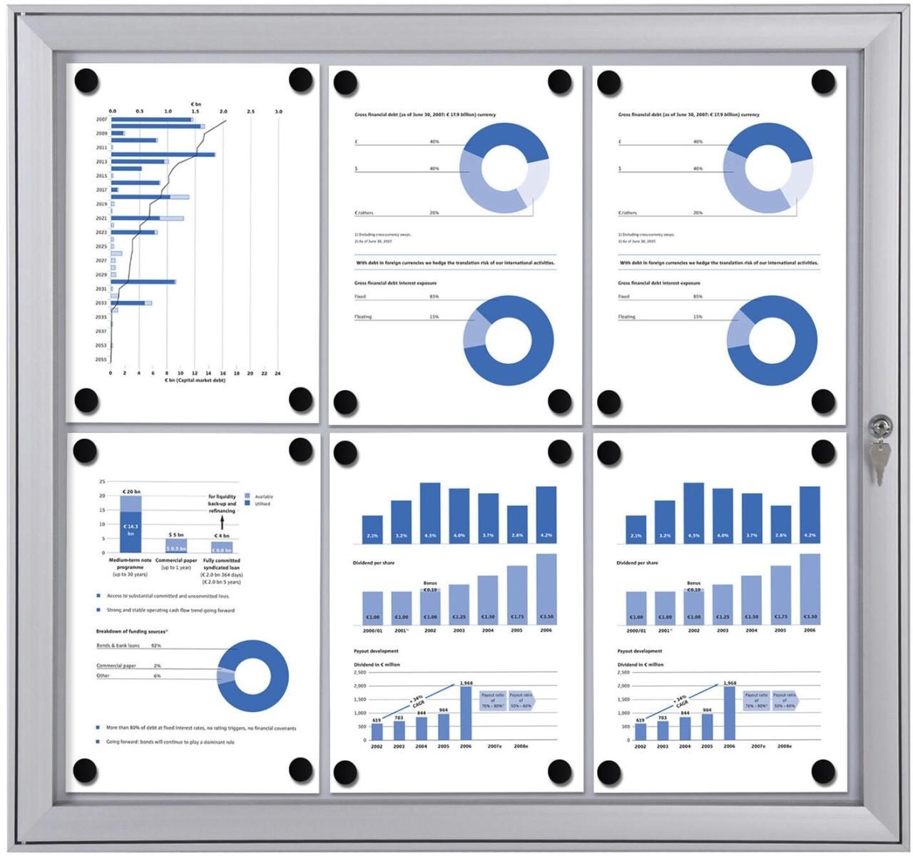 Showdown® Displays S Schaukasten 6x DIN A4 keine-Fach  alusilber