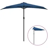 furnicato Balkon-Sonnenschirm Alu-Mast Blau 270x144x222cm Halbrund