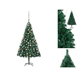 vidaXL Künstlicher Weihnachtsbaum mit LEDs & Kugeln Grün 180 cm