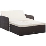 Festnight sonnenliege 2 Personen Polyrattan Doppelliege Sonnenliege gartenbett Outdoor Gartenliege für 2 Personen Relaxliege sonneninsel Outdoor-Typ 1