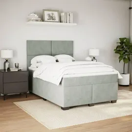 vidaXL Boxspringbett 140 x 200 cm Hellgrau