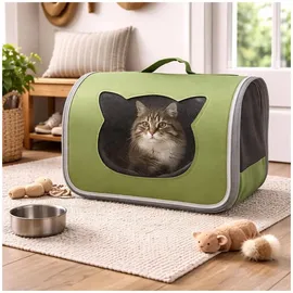 Hti-Living Katzentransporttasche Faltbar Grün