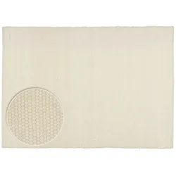 THEKO Handwebteppich  Alpen , beige , Wolle , Maße (cm): B: 90 H: 1,2