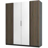 masseno Drehtürenschrank CAGLIARI 200 x 239 x 61,9 cm Schwarz