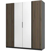 masseno Drehtürenschrank CAGLIARI 200 x 239 x 61,9 cm Schwarz
