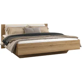 Home Affaire Bettgestell HOME AFFAIRE "Bitry, Breite 160 bzw. 180 cm, moderner Bettrahmen", beige (wildeiche, wildeiche, beige, wildeiche, beige), B:184cm H:86cm L:205cm, Betten, Bettgestell, Doppelbett in zwei Grössen