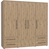 Forte Kleiderschrank Mokkaris 206 x 200 cm Holzoptik Artisan-Eiche