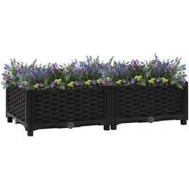 vidaXL Hochbeet 80 x 40 x 23 cm Schwarz