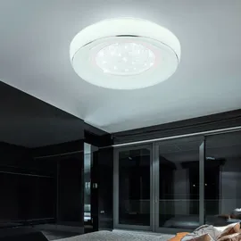ETC Shop LED Kristall Decken Leuchte 1 rund weiß