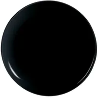 CreaTable Pizzateller ITALIEN PARTY 33 cm Glas schwarz - spülmaschinenfest - mikrowellengeeignet - schwarzes Glas - französische Produktion