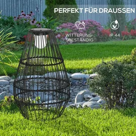 Outsunny Solarleuchte Stahl/Rattan schwarz