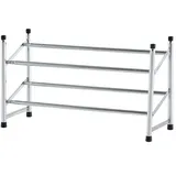 Möbel Kraft Schuhregal 115 x 35 x 23 cm silber