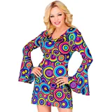 W WIDMANN MILANO Party Fashion - Kostüm 70er Jahre Kleid, Hippie, Reggae, Flower Power, XL, blau, Karnevalskostüme