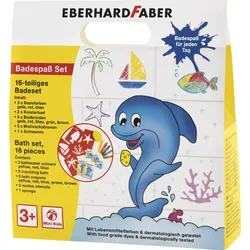 EBERHARD FABER Bad-Buntstifte 5 x Kreiden, 5 x Motivschablonen, 1 x Schwamm, 3 x Badefarben, 2 x Kinsterbände