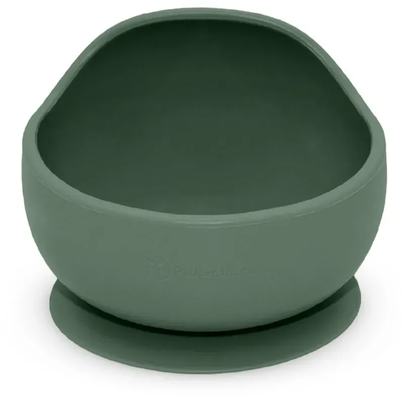 Petite&Mars Take&Match Silicone Bowl Schüssel mit Saugnapf Misty Green 6 m+ 360 ml
