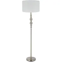 Relaxdays Stehlampe Wohnzimmer, E27, mit Kabel, Stoff Lampenschirm Ø