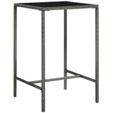 vidaXL Garten-Bartisch Grau 70x70x110 cm Poly Rattan und Glas
