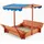 Home Deluxe Holzsandkasten Buddelkiste mit Dach Blau