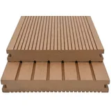 vidaXL Terrassendielen, WPC Massive Terrassenfliesen mit Zubehör 10 m2 4 m Teak