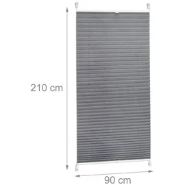 Relaxdays Plissee grau 90,0 x 210,0 cm