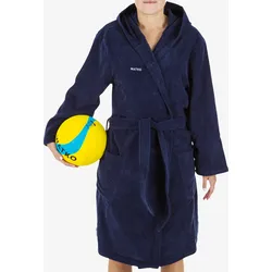 Bademantel Damen Baumwolle dick Wasserball - 900 dunkelblau, blau, L