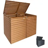 Endorphin - Stabile Comfort Comfort Mülltonnengarage / Mülltonnenbox 2er 240 l nachhaltig aus Holz in anthrazit