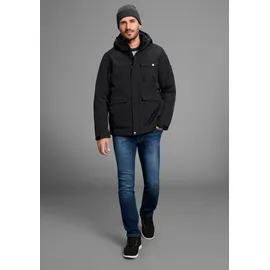 POLARINO Funktionsjacke mit Kapuze Wassersäule 3000 mm, verschweißte Nähte, Gr. 44, schwarz (outdoorjacke aus nachhaltigem material)), , 38084036-44