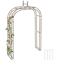 Relaxdays Rosenbogen 240 x 155 x 39 cm Braun