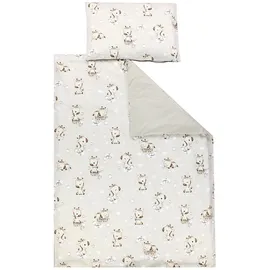TupTam Kinder Bettwäsche Gemustert 2-Teilig Wendebettwäsche, Farbe: Giraffe Beige Punkte, Größe: 135x100 cm