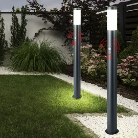 V-Tac Außen Steh Lampe Edelstahl mit Bewegungsmelder IP44 anthrazit