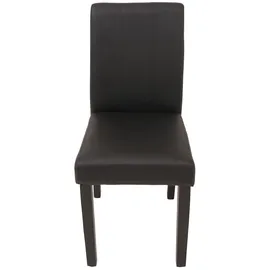 Mendler 2er-Set Esszimmerstuhl HWC-O65d, Küchenstuhl Polsterstuhl Lehnstuhl, Kunstleder - schwarz