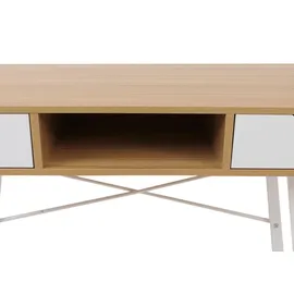 Mendler Schreibtisch HWC-E92 naturbraun / Weiß