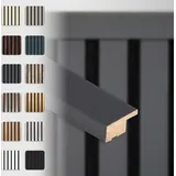 Hexim - Akustikpaneele Zubehör Abschlussleiste Lamellen mdf Wandverkleidung: Black Lead, 137.5cm