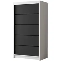Silape Sofnet Schwebetürenschrank, Weiß, Schwarz, Holzwerkstoff, Rechteckig, 100x200x58 cm