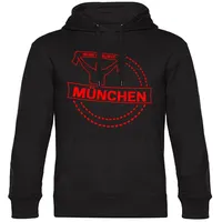multifanshop Kapuzen Sweatshirt München rot Hoodie schwarz M