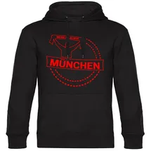 multifanshop Kapuzen Sweatshirt München rot Hoodie schwarz M
