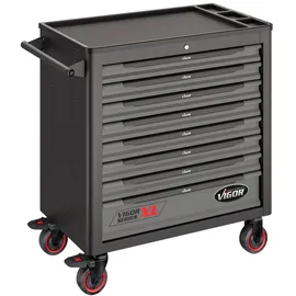 VIGOR Werkstattwagen Kunststoff/Stahlblech 919 x 481 x 1002 mm schwarz leer