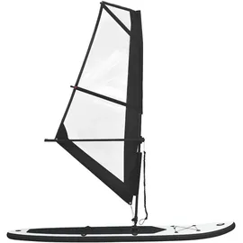 vidaXL Aufblasbares SUP-Board mit Segel Set Schwarz und Weiß