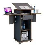 VCM Holz Stehpult Rednerpult Stehtisch Rollen Salia