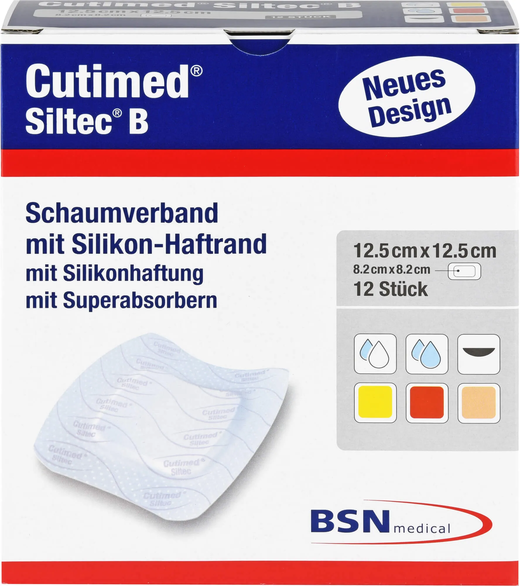 Cutimed Siltec B 12.5x12.5cm 12 ST