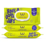 WANNAWIPES Feuchtes Toilettenpapier Ohne Duftstoffe – Biologisch Abbaubar, 100% Pflanzliche Fasern, Ohne Plastik, Mit Aloe Vera & Kamille, Im WC Entsorgbar, 3x48 Tücher (144 Stück)