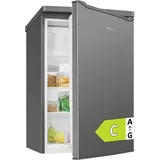 Clatronic® Kühlschrank mit Gefrierfach | | 85cm | Kühlschrank klein | leise 37dB | 0°C - 8°C | kleiner Kühlschrank 109L | KS 101 inox - Grau