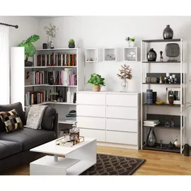 Akord Bücherregal 70 x 32 x 192 cm Weiß/Grau