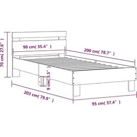 vidaXL 90 x 200 cm Grau
