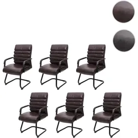 MCW Konferenzstuhl MCW-H31 Kunstleder braun 6er Set